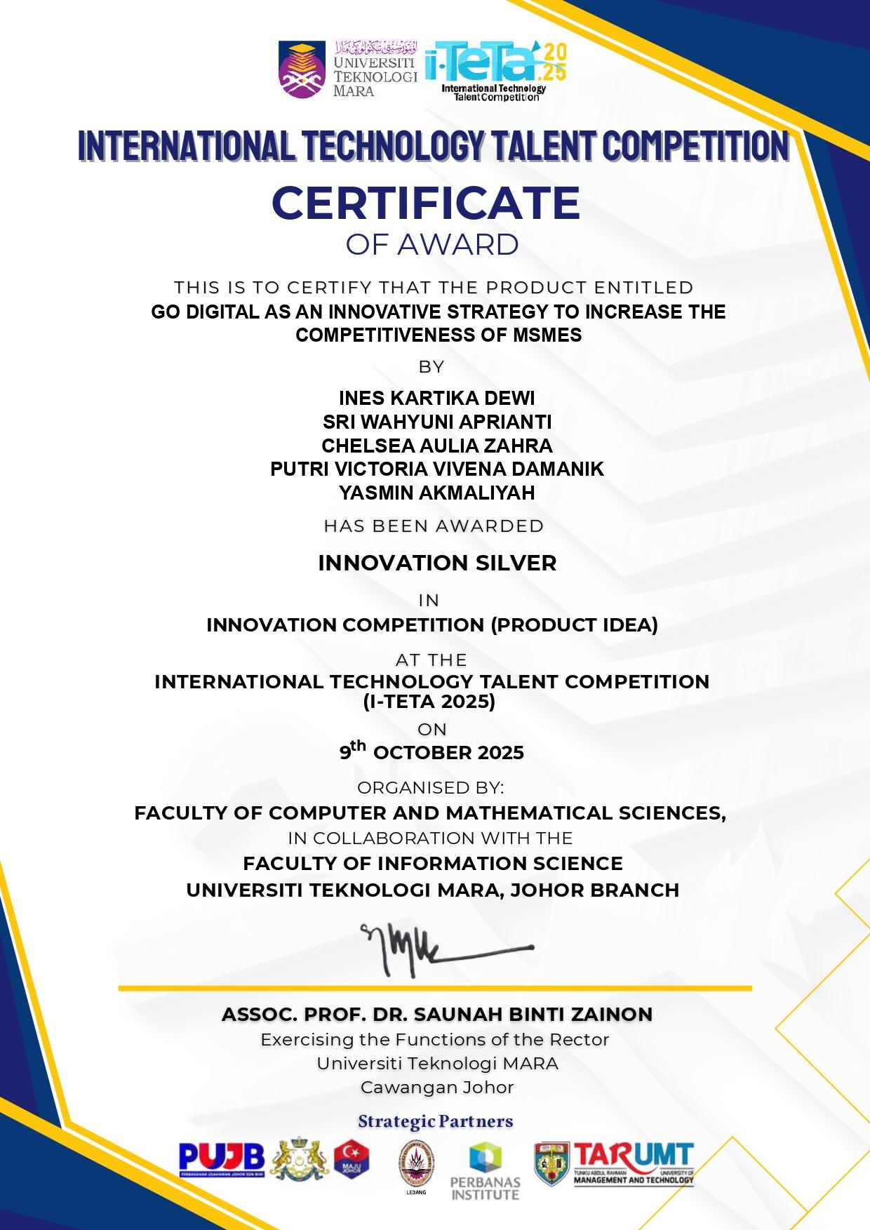INTERNATIONAL TECHNOLOGY TALENT COMPETITION (I-TETA 2025)